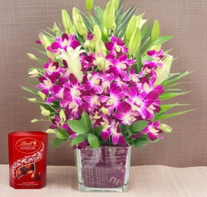 purple orchids and chocolates