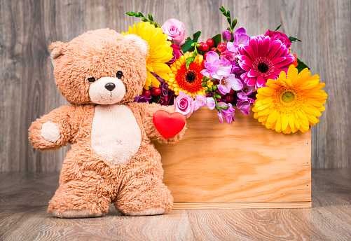 Express Your Love with Flowers and Teddy – A Heartfelt Gift They'll Cherish Forever!