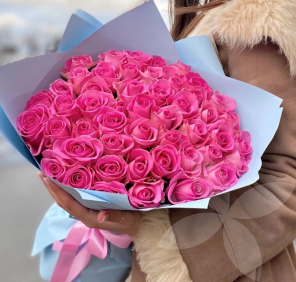 51 pink roses bouquet