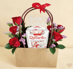 red roses gift bag