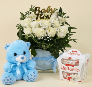 12 white roses combo