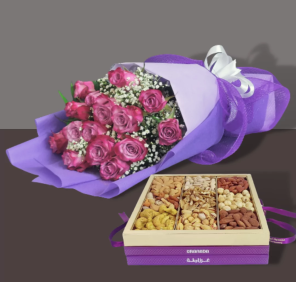 purple roses and nuts