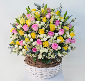 fresh flowers basket