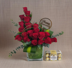 anniversary roses and chocolates