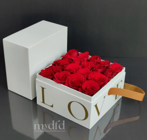 21 RED ROSES WHITE BOX