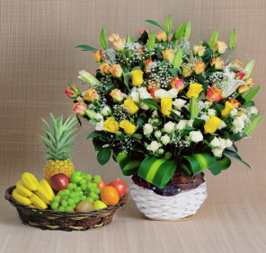 flowers basket fruits basket