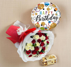 birthday bouquet with chocolates