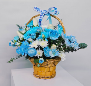 Baby Boy Flower Basket