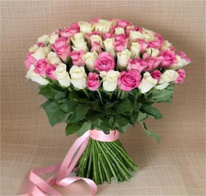 101 pink white roses