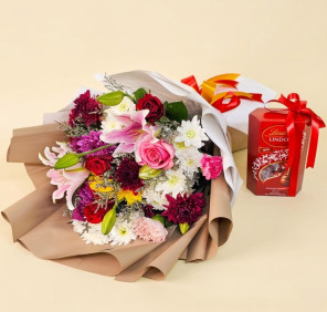 bouquet with chocolate