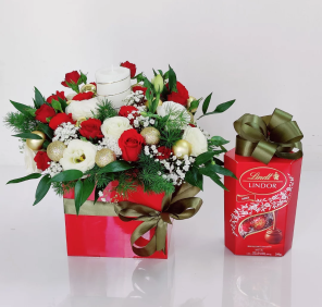 Christmas flowers and chocolates