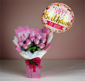 pink bouquet balloon