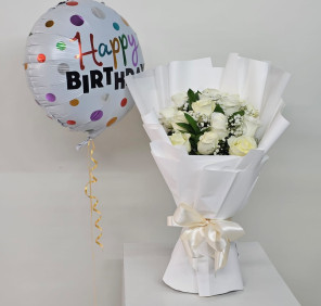 Birthday White Roses