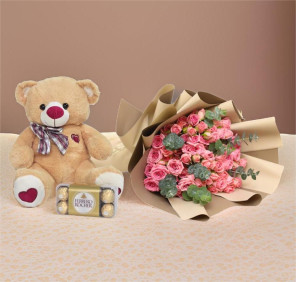 roses teddy ferrero combo