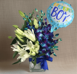 BABY BOY FLOWERS BALLOON