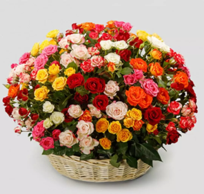 MIX FLOWERS BASKET – 4 COLORS