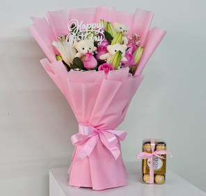 Teddy Bear Flower Bouquet