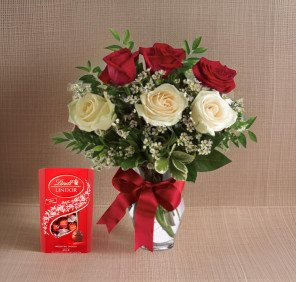 Lindt chocolates and roses