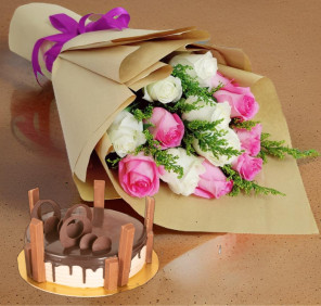 roses cake combo gift