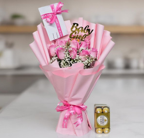 Baby girl bouquet chocolate
