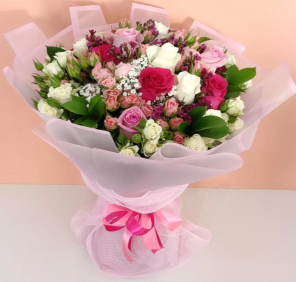 Pink White Flowers Bouquet is One of the Best for a Lady