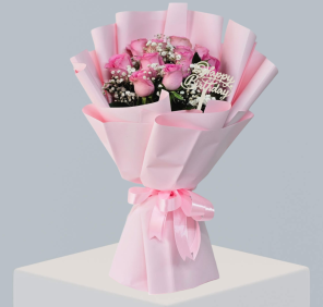 12 Birthday Pink Roses