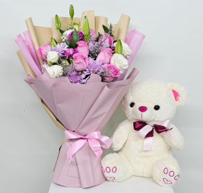 Bouquet Teddy Combo