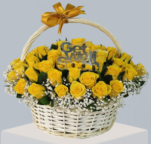 51 Yellow Roses Basket