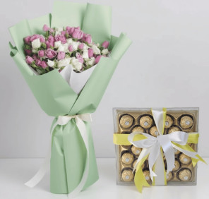 spray roses chocolate bouquet
